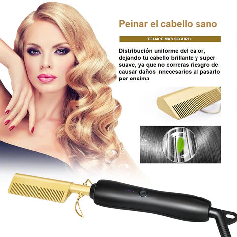Brush 2 En 1 Peine Alisador Y Rizador | Estilizador Profesional de Cabello