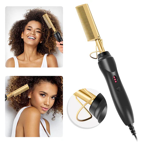 Brush 2 En 1 Peine Alisador Y Rizador | Estilizador Profesional de Cabello