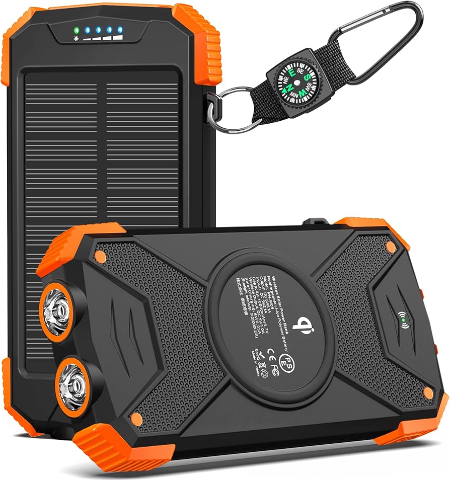 Cargador Solar Power Bank | Batería Solar Portátil para Camping y Emergencias
